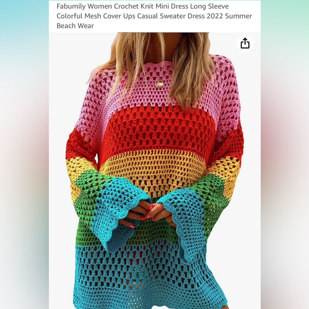 Oversized crochet sweater/cover-up. New in packaging. Size XL